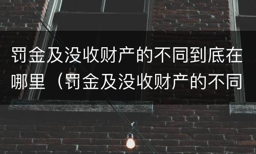 罚金及没收财产的不同到底在哪里（罚金及没收财产的不同到底在哪里可以查到）