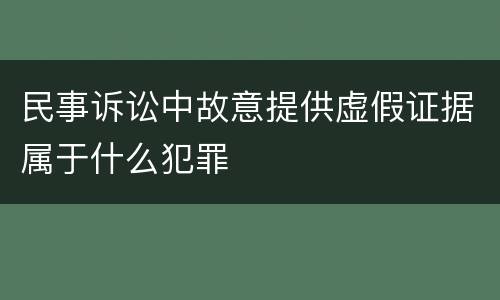 民事诉讼中故意提供虚假证据属于什么犯罪