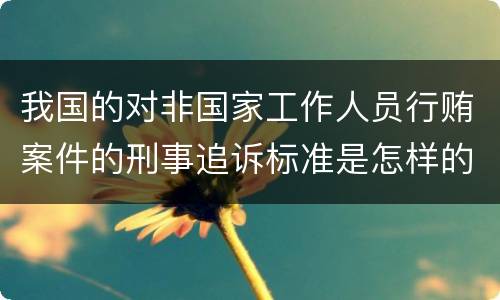 我国的对非国家工作人员行贿案件的刑事追诉标准是怎样的