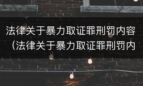 法律关于暴力取证罪刑罚内容（法律关于暴力取证罪刑罚内容的规定）