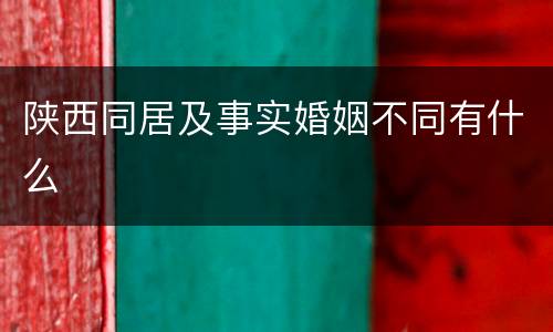 陕西同居及事实婚姻不同有什么