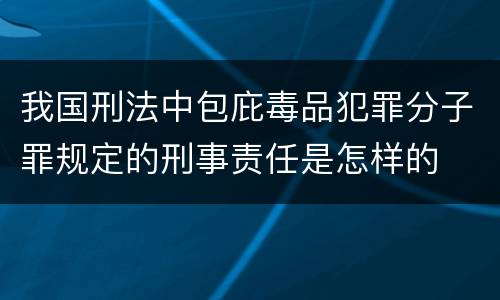 我国刑法中包庇毒品犯罪分子罪规定的刑事责任是怎样的