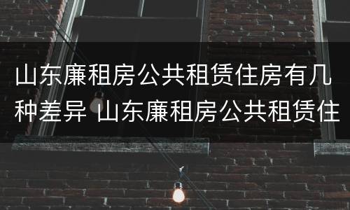 山东廉租房公共租赁住房有几种差异 山东廉租房公共租赁住房有几种差异方式