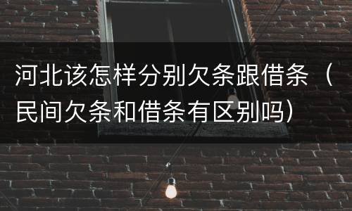 河北该怎样分别欠条跟借条（民间欠条和借条有区别吗）