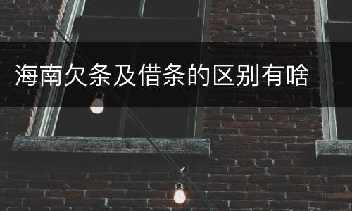 海南欠条及借条的区别有啥