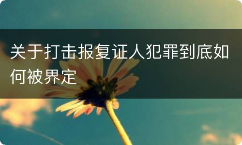 关于打击报复证人犯罪到底如何被界定