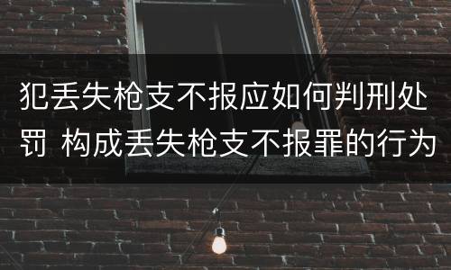 犯丢失枪支不报应如何判刑处罚 构成丢失枪支不报罪的行为