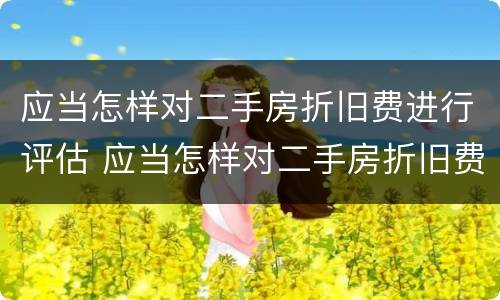 应当怎样对二手房折旧费进行评估 应当怎样对二手房折旧费进行评估呢