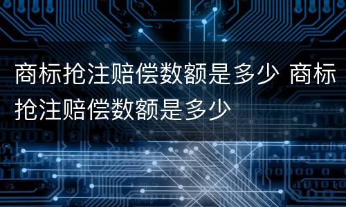商标抢注赔偿数额是多少 商标抢注赔偿数额是多少