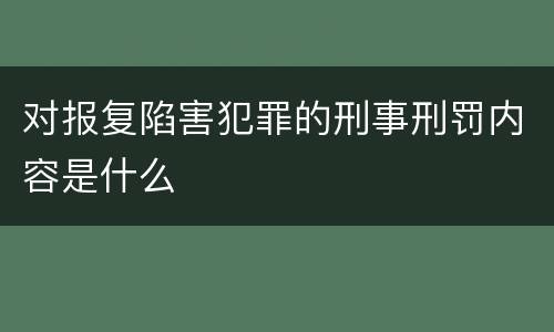 对报复陷害犯罪的刑事刑罚内容是什么