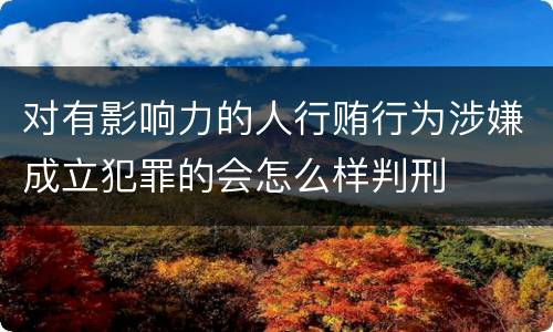 对有影响力的人行贿行为涉嫌成立犯罪的会怎么样判刑