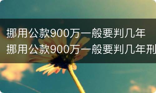 挪用公款900万一般要判几年 挪用公款900万一般要判几年刑