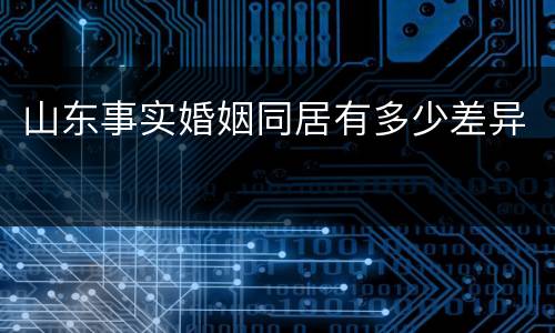 山东事实婚姻同居有多少差异