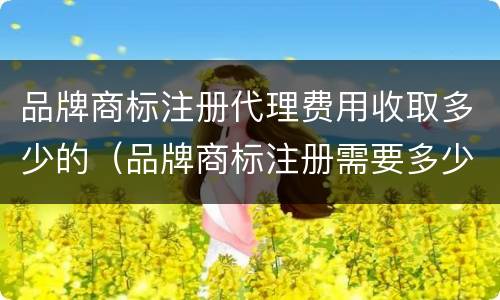 品牌商标注册代理费用收取多少的（品牌商标注册需要多少钱）