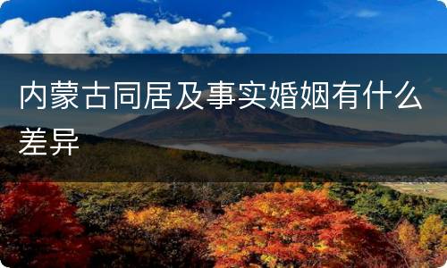 内蒙古同居及事实婚姻有什么差异