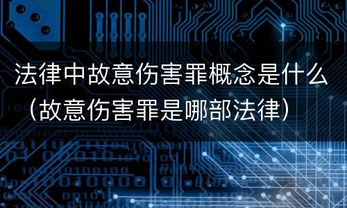 法律中故意伤害罪概念是什么（故意伤害罪是哪部法律）