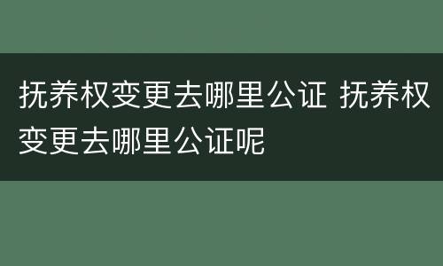 抚养权变更去哪里公证 抚养权变更去哪里公证呢
