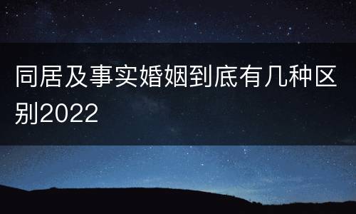 同居及事实婚姻到底有几种区别2022