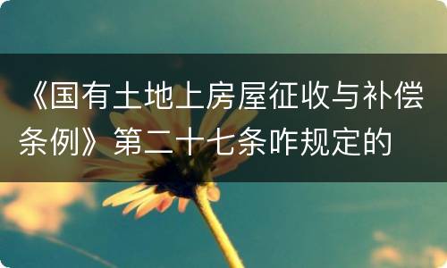 《国有土地上房屋征收与补偿条例》第二十七条咋规定的
