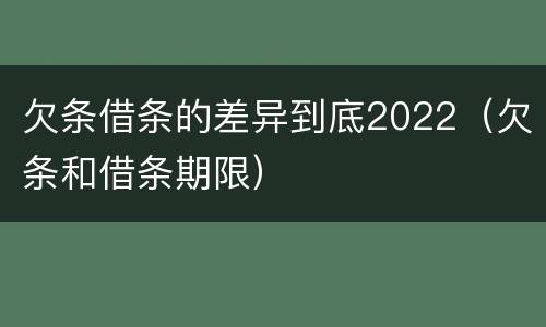 欠条借条的差异到底2022（欠条和借条期限）