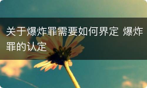 关于爆炸罪需要如何界定 爆炸罪的认定