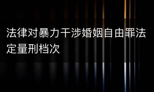 法律对暴力干涉婚姻自由罪法定量刑档次