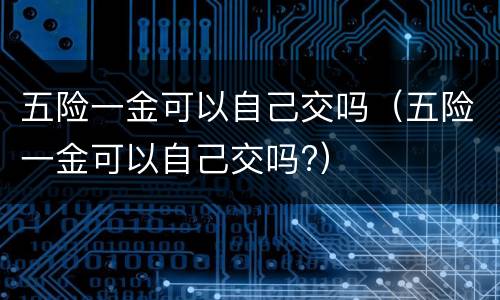 五险一金可以自己交吗（五险一金可以自己交吗?）