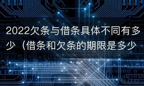 2022欠条与借条具体不同有多少（借条和欠条的期限是多少）