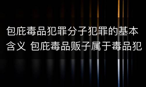 包庇毒品犯罪分子犯罪的基本含义 包庇毒品贩子属于毒品犯罪吗
