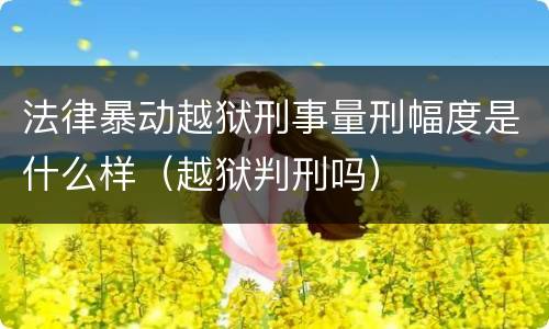 法律暴动越狱刑事量刑幅度是什么样（越狱判刑吗）