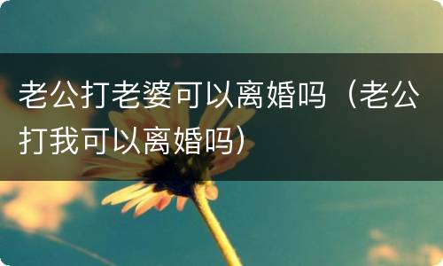 老公打老婆可以离婚吗（老公打我可以离婚吗）