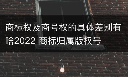 商标权及商号权的具体差别有啥2022 商标归属版权号