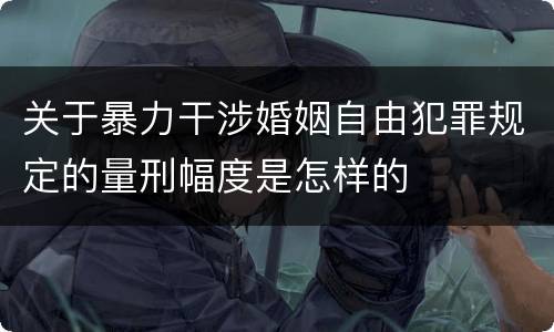 关于暴力干涉婚姻自由犯罪规定的量刑幅度是怎样的