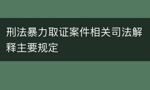 刑法暴力取证案件相关司法解释主要规定