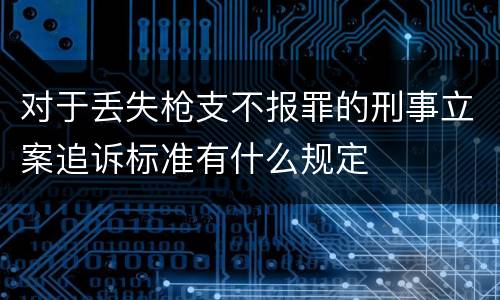 对于丢失枪支不报罪的刑事立案追诉标准有什么规定