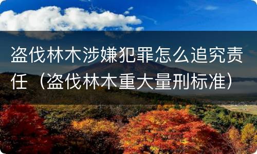 盗伐林木涉嫌犯罪怎么追究责任（盗伐林木重大量刑标准）