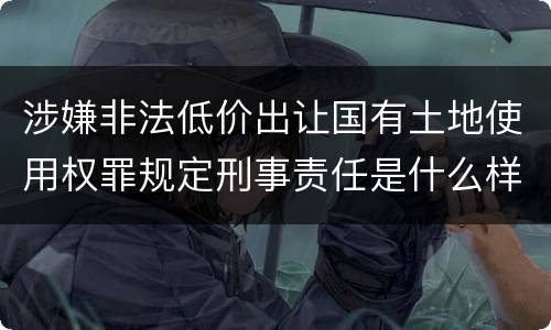 涉嫌非法低价出让国有土地使用权罪规定刑事责任是什么样