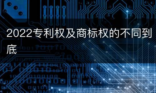 2022专利权及商标权的不同到底