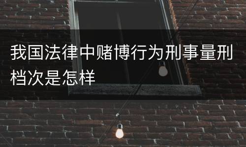 我国法律中赌博行为刑事量刑档次是怎样