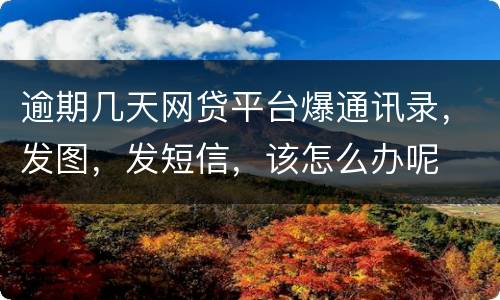 逾期几天网贷平台爆通讯录，发图，发短信，该怎么办呢