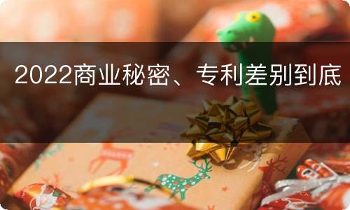 2022商业秘密、专利差别到底