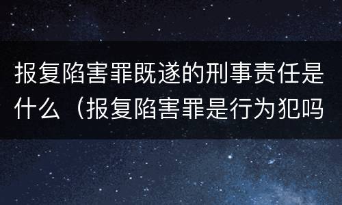 报复陷害罪既遂的刑事责任是什么（报复陷害罪是行为犯吗）