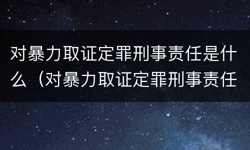 对暴力取证定罪刑事责任是什么（对暴力取证定罪刑事责任是什么处罚）