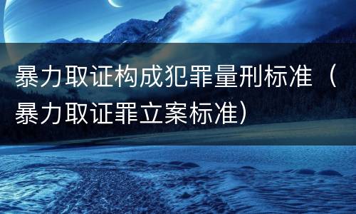 暴力取证构成犯罪量刑标准（暴力取证罪立案标准）