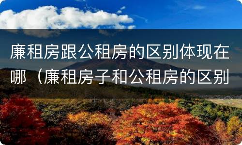 廉租房跟公租房的区别体现在哪（廉租房子和公租房的区别）