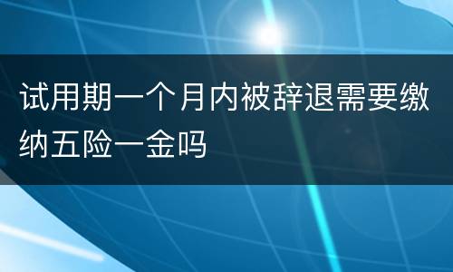 试用期一个月内被辞退需要缴纳五险一金吗