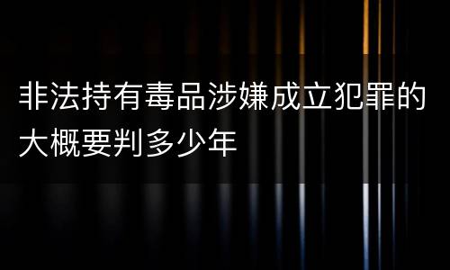 非法持有毒品涉嫌成立犯罪的大概要判多少年