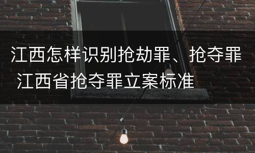 江西怎样识别抢劫罪、抢夺罪 江西省抢夺罪立案标准