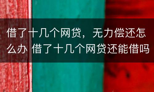 借了十几个网贷，无力偿还怎么办 借了十几个网贷还能借吗
