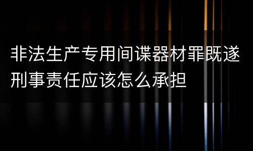 非法生产专用间谍器材罪既遂刑事责任应该怎么承担